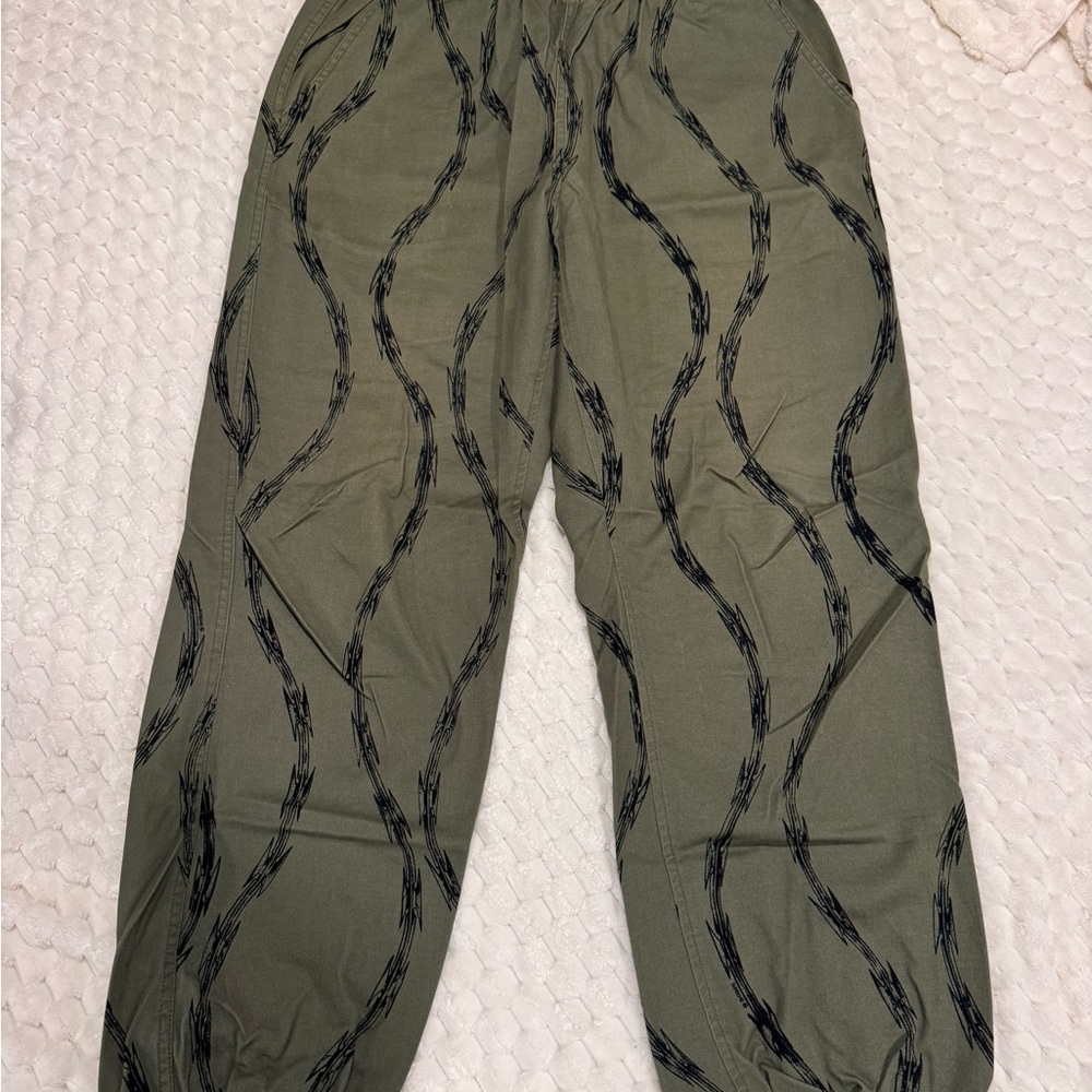 Supreme Olive Green Pants with Black Accents